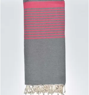 Jeté gris et rose  - 1