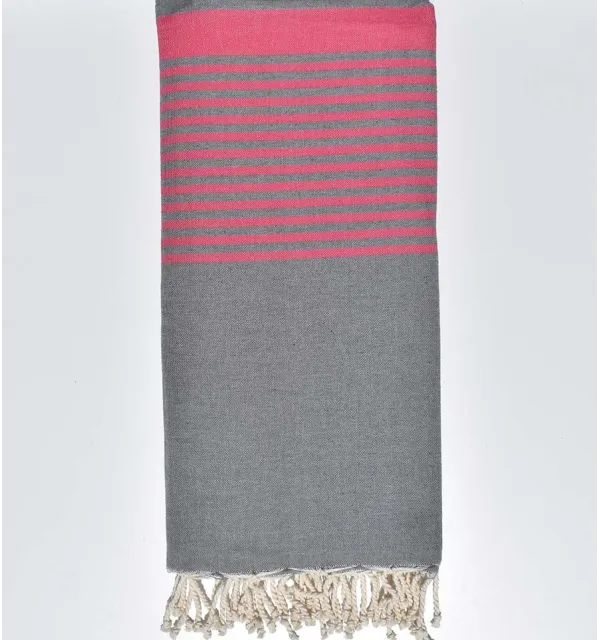 Jeté gris et rose - 1