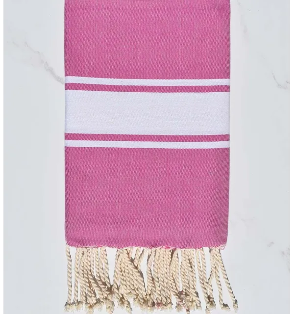Serviette de plage Plate rose Orchidée Fouta Tunisia - 1