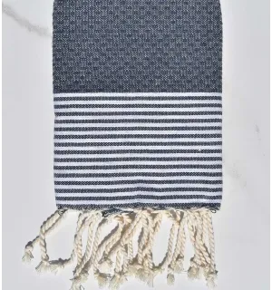 Serviette de table bleu gris foncé  - 1