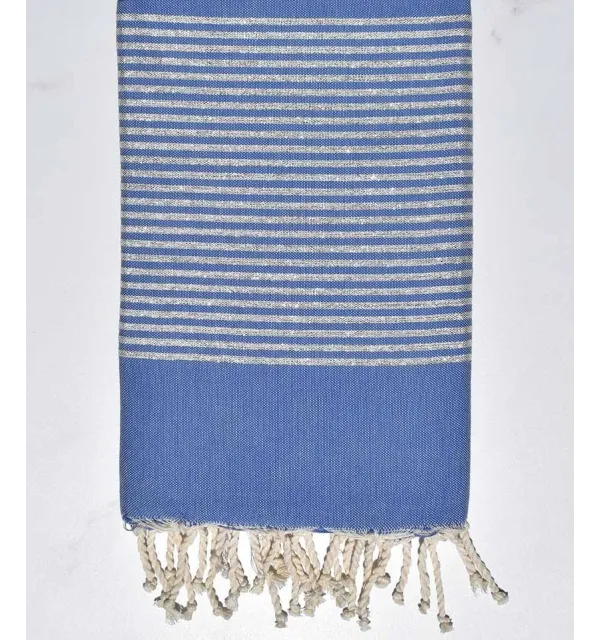 Fouta Lurex plate bleu barbeau - 2