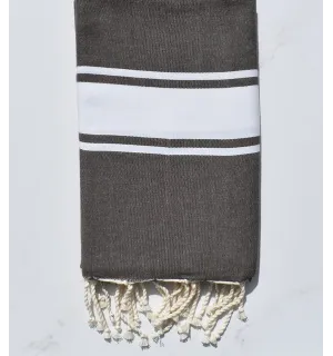 Serviette de plage couleur bistre Fouta Tunisia - 1