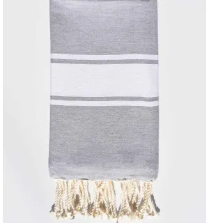 Fouta plate gris chiné  - 1