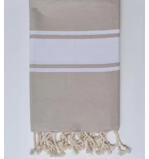 Fouta plate beige kaki Fouta Tunisia - 1
