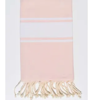 Serviette de plage plate rose très clair Fouta Tunisia - 1