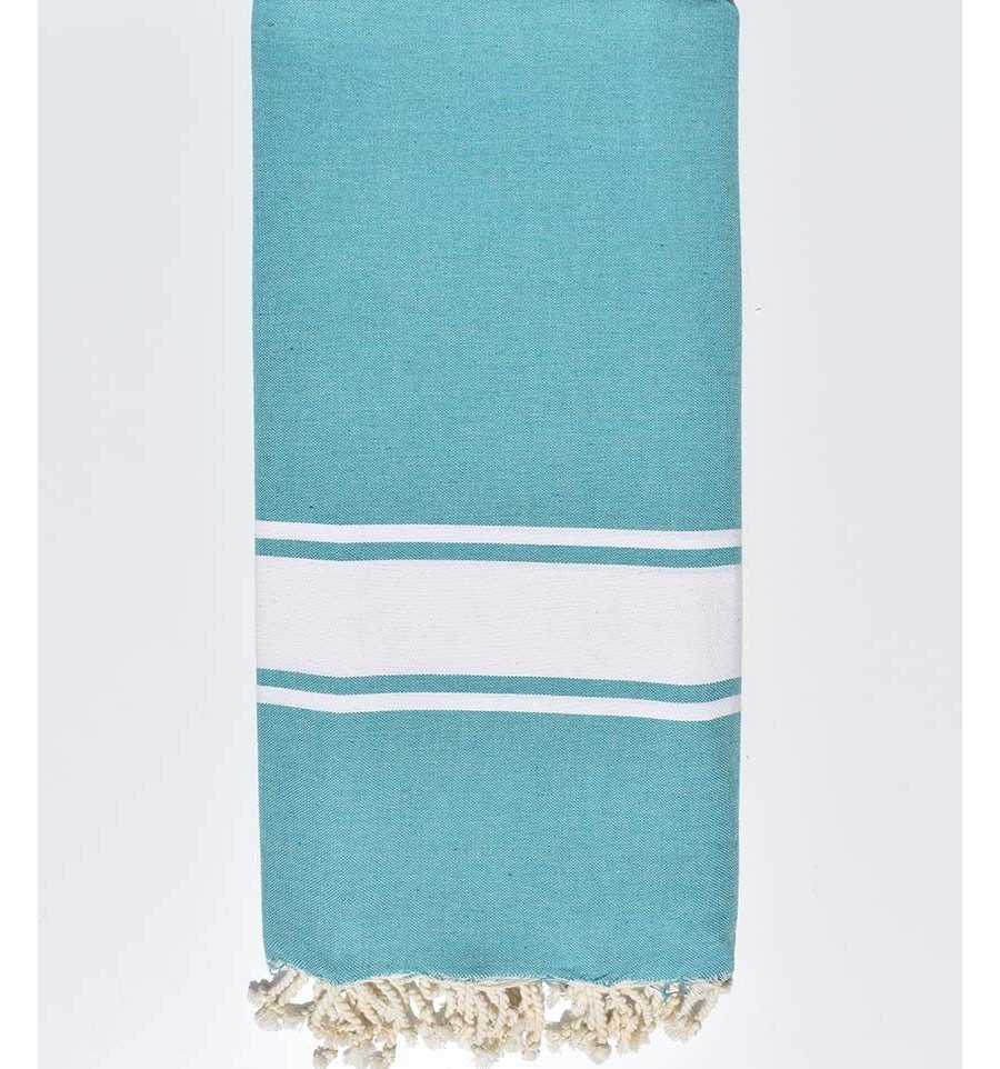 Grande fouta bleu givré bande blanche