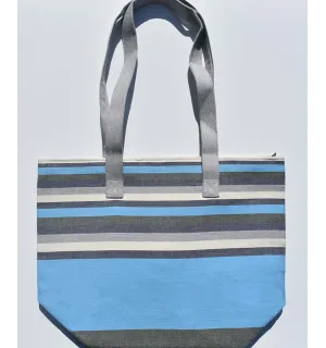 Sac de plage 5 couleurs bleu ciel, gris, bleu foncé , blanc crème et vert Fouta Tunisia - 1