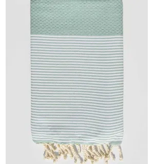 Fouta nid d'abeille vert lichen  - 1