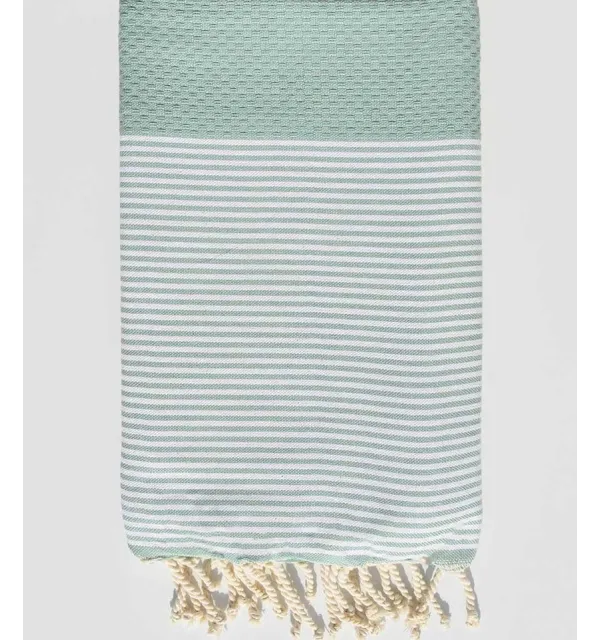 Fouta nid d'abeille vert lichen - 1