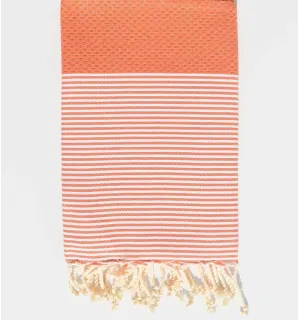 Fouta nid d'abeille tangerine Fouta Tunisia - 2