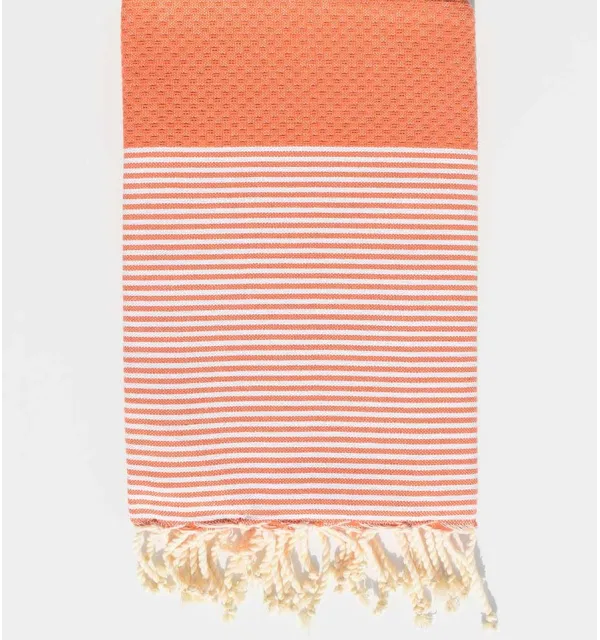 Fouta nid d'abeille tangerine Fouta Tunisia - 2