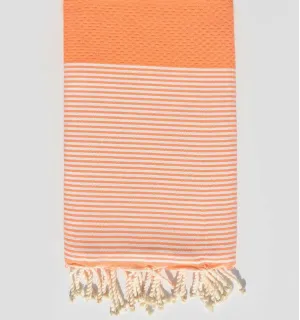 Fouta nid d'abeille saumon  - 2