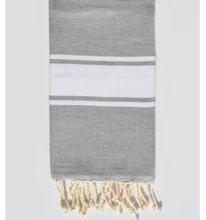 Fouta Plate gris clair moyenne Fouta Tunisia - 1