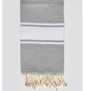 Fouta Plate gris clair moyenne Fouta Tunisia - 1