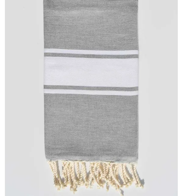 Fouta Plate gris clair moyenne Fouta Tunisia - 1