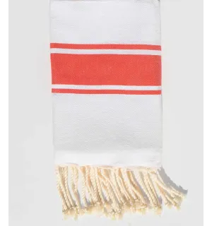 Fouta enfant blanc et rouge  - 1