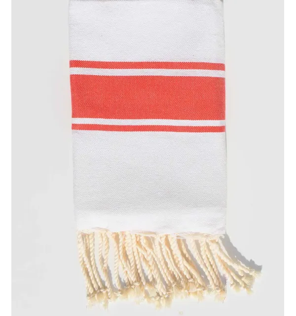 Fouta enfant blanc et rouge - 1