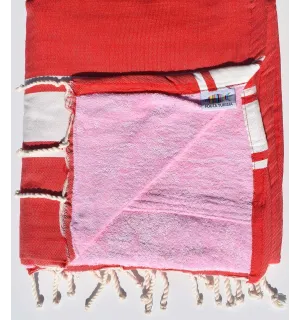 fouta éponge rouge - 1