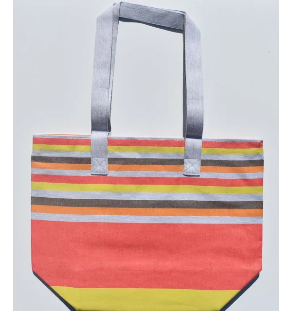 Sac de plage 5 couleurs Capucine jaune ,orange, gris, marron clair Fouta Tunisia - 1