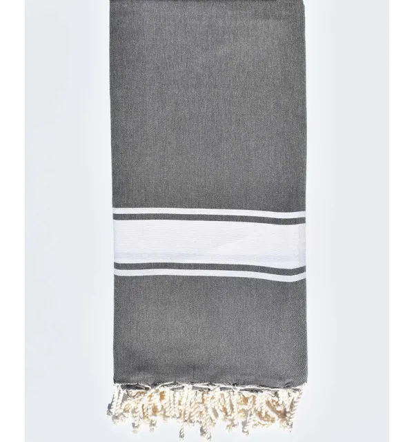 Jeté marron taupe Fouta Tunisia - 1