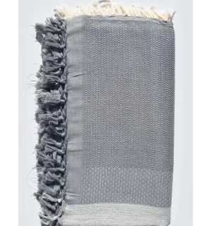 Jeté 4 franges gris clair et girs moyen  - 1