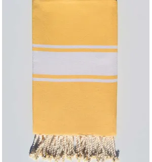 Serviette de plage plate jaune orpiment clair  - 1