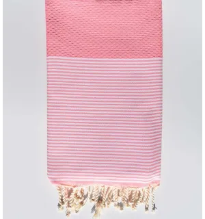 Fouta nid d'abeille rose clair Fouta Tunisia - 1