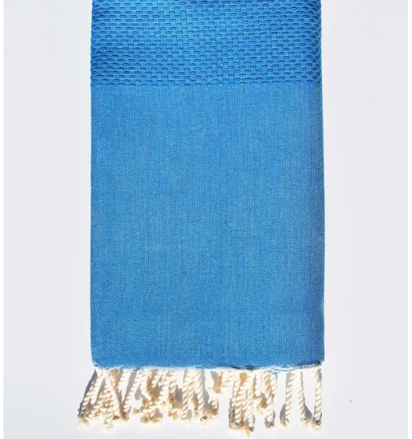 FOUTA nid d'abeille unie canard Fouta Tunisia - 1