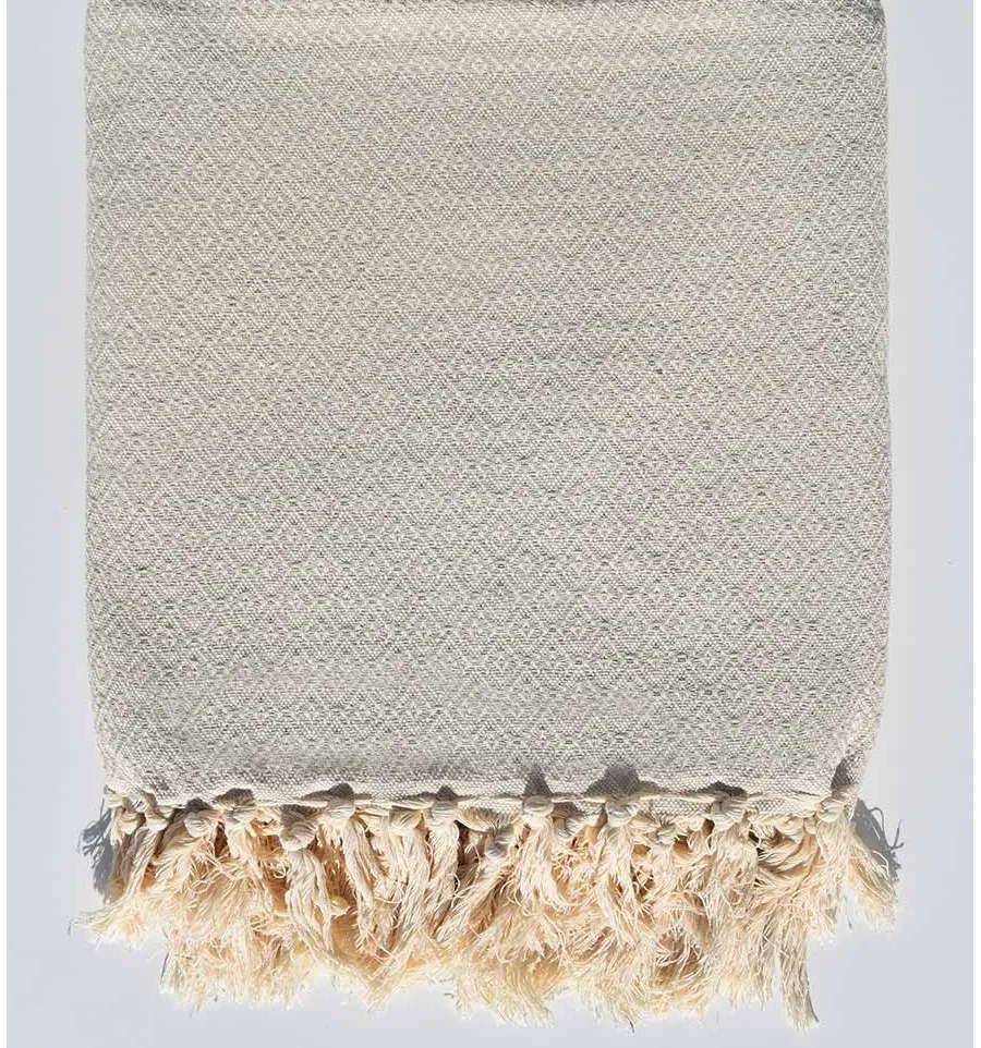 Plaid beige très clair 1.6m*1.6m Fouta Tunisia - 2