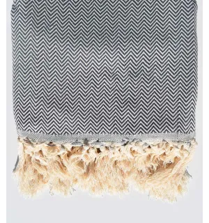 Plaid Bleu turquin 2.5m*1.6m Fouta Tunisia - 1