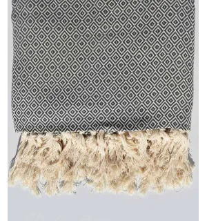Plaid gris foncé 1.6m*2.5m Fouta Tunisia - 1