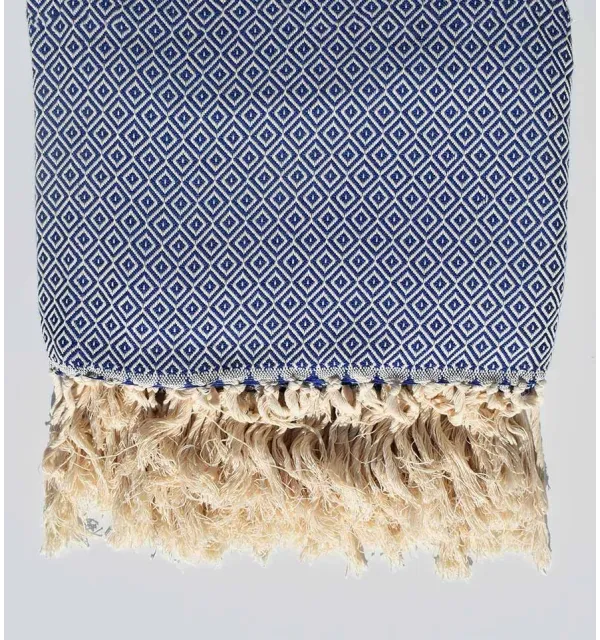 Plaid bleu Smalt 2.5m*1.6m Fouta Tunisia - 1