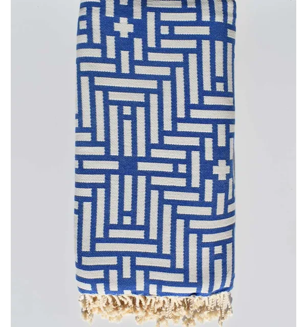 Jeté bleu Safre 2.8m*2m Fouta Tunisia - 1