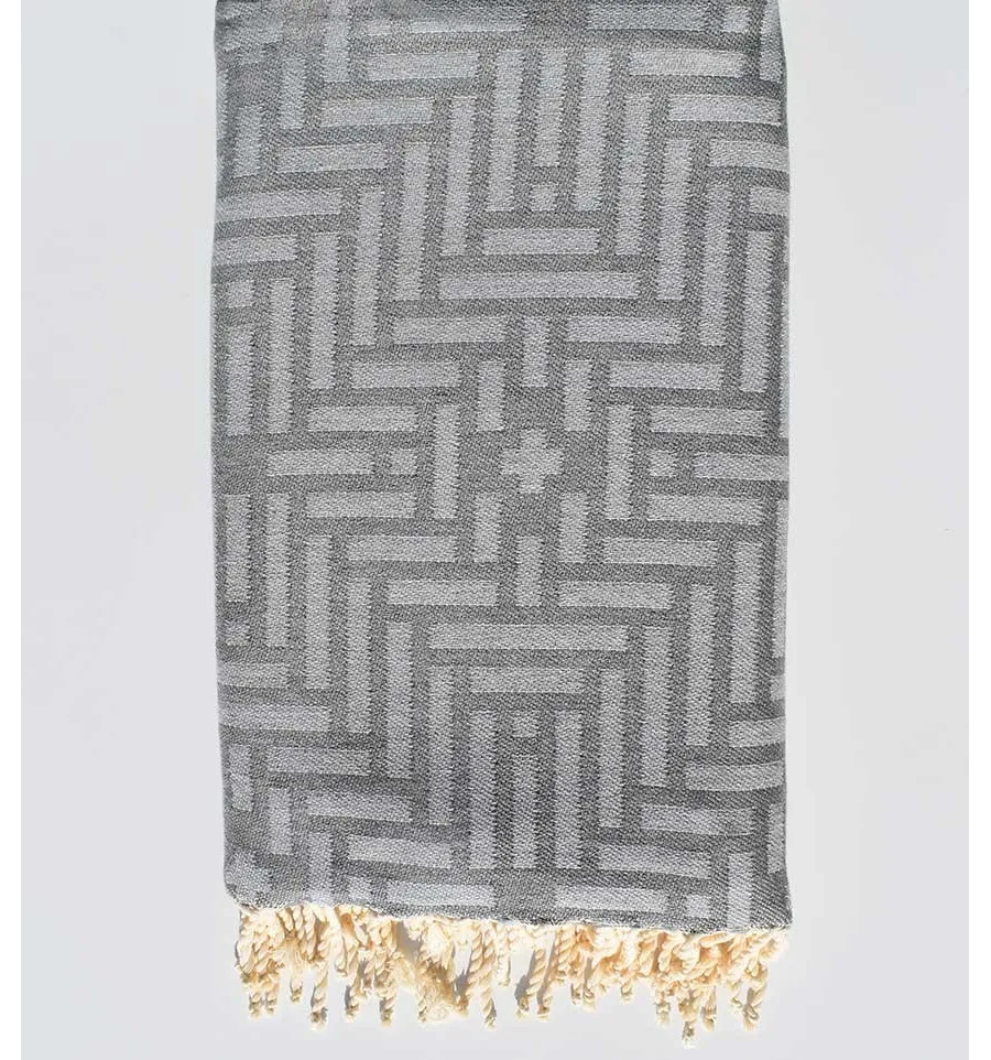 Jeté gris souris 2.9m*2m Fouta Tunisia - 2
