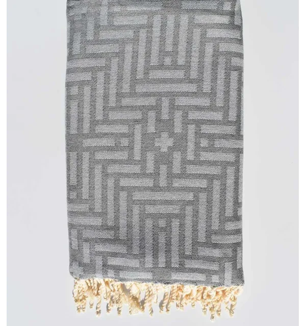 Jeté gris souris 2.9m*2m Fouta Tunisia - 2