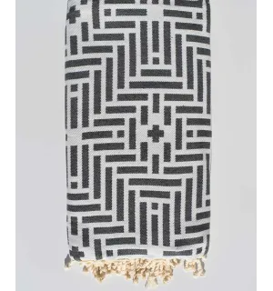 Jeté gris foncé 2.80M*1.9M Fouta Tunisia - 1