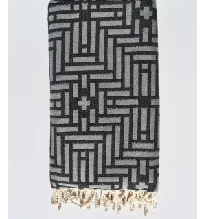 Jeté gris foncé et gris moyen 2m*2.9m  - 1