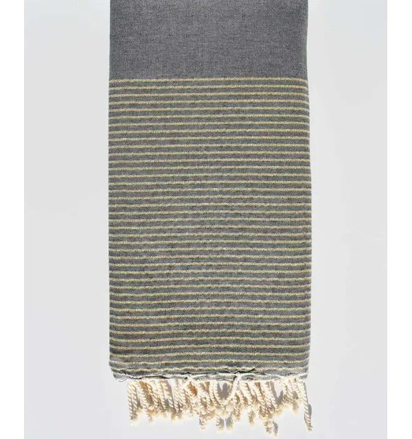 Jeté gris avec lurex doré - 1
