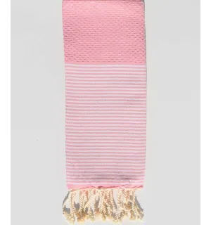 Enfant Nid d'abeille rose clair Fouta Tunisia - 1