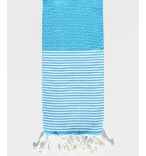 Enfant Nid d'abeille bleu azur Fouta Tunisia - 1