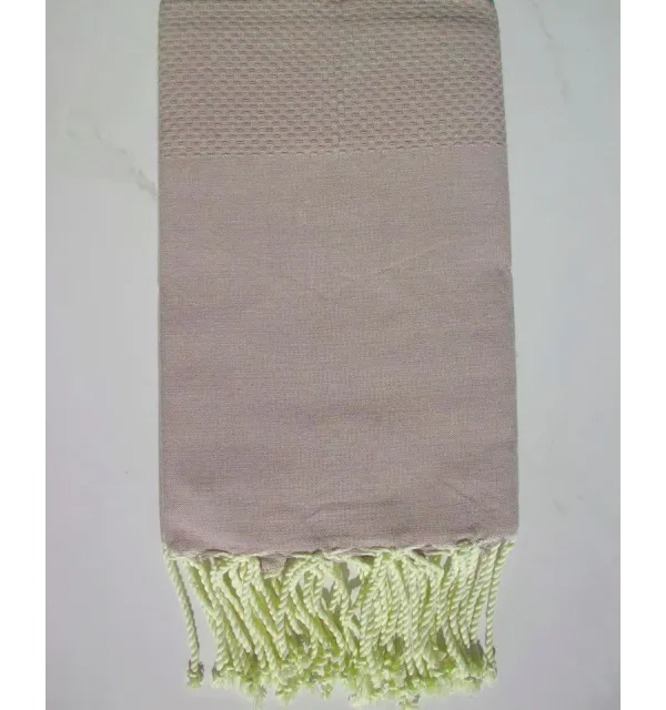 FOUTAnid d'abeille unie rose beige 