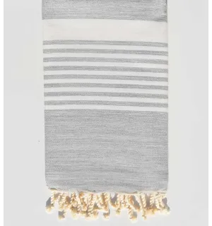 Fouta arthur gris clair Fouta Tunisia - 1