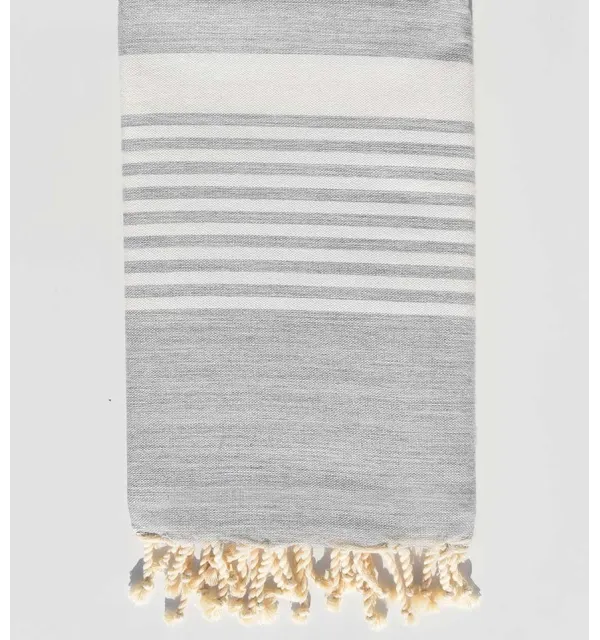Fouta arthur gris clair Fouta Tunisia - 1