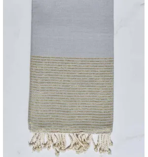 Fouta Lurex plate gris souris  - 1