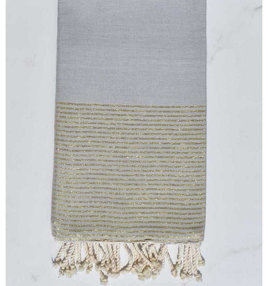 Fouta Lurex plate gris souris