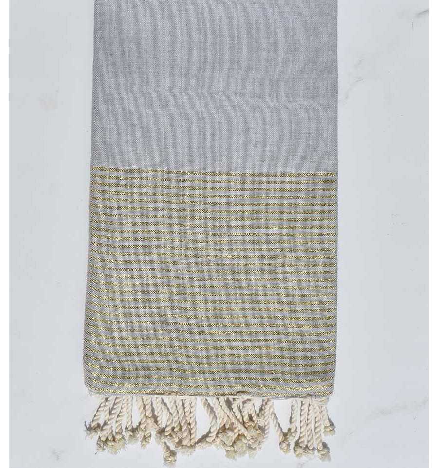 Fouta Lurex plate gris souris