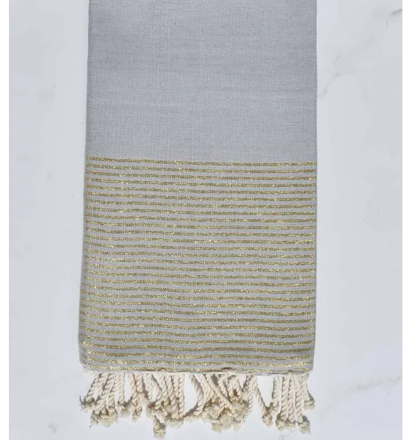 Fouta Lurex plate gris souris - 1