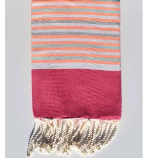 Serviette de plage enfant rose ,blanc, gris,vert d'eau,orange fluo Fouta Tunisia - 1