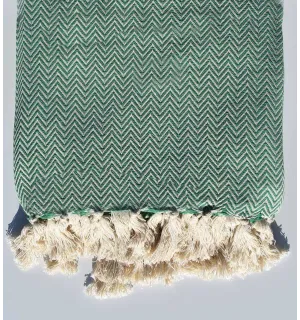 Plaid vert 2.6m*1.6m Fouta Tunisia - 1