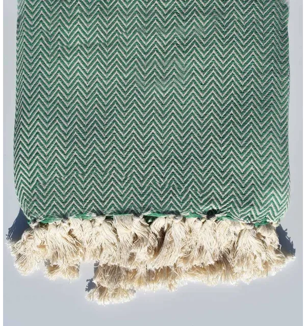 Plaid vert 2.6m*1.6m Fouta Tunisia - 1